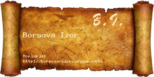 Borsova Izor névjegykártya